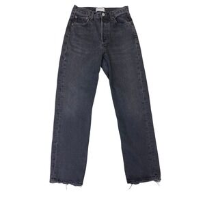 AGOLDE 90's Jean High Rise Straight Leg Washed Black Denim Size 23 A069E-1157